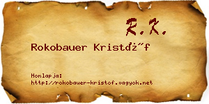 Rokobauer Kristóf névjegykártya